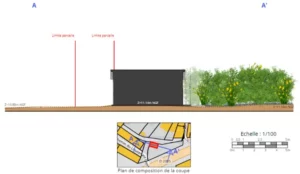 Exemple plan de coupe pour Déclaration Préalable garage